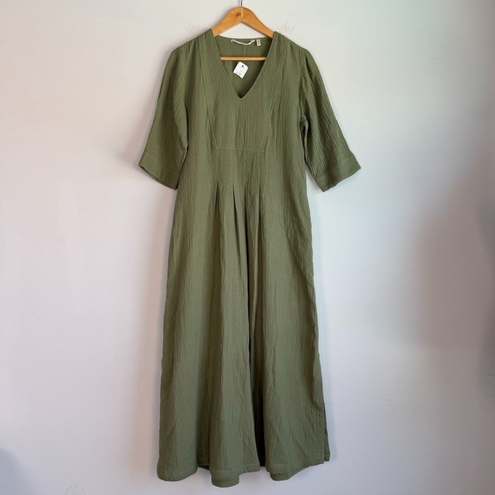 Soft Surroundings Textured Cotton Gauze Maxi Dress XS Modest Boho Earthy
